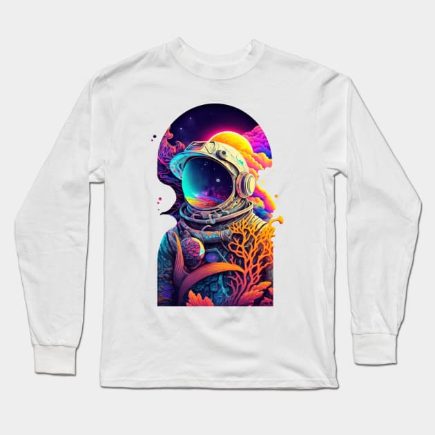 Astronaut Mind Melt Long Sleeve T-Shirt by MindTankArt